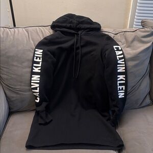 Calvin Klein Black Hoodie Sweatshirt Dress